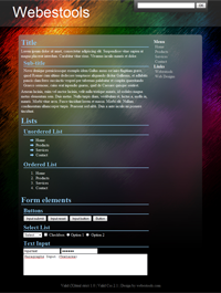 Web Design 10 - Sober multicolor black with transparency effects